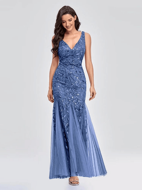 Blue Sequin Bridesmaid Dresses