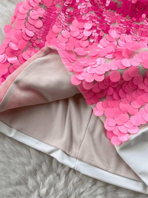 Gradient Pink Sequin Dress