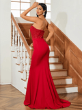Red Sequin Dress Long