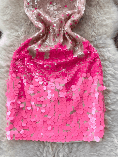 Gradient Pink Sequin Dress