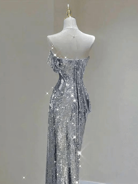 Bridesmaid Dresses Silver Sequin
