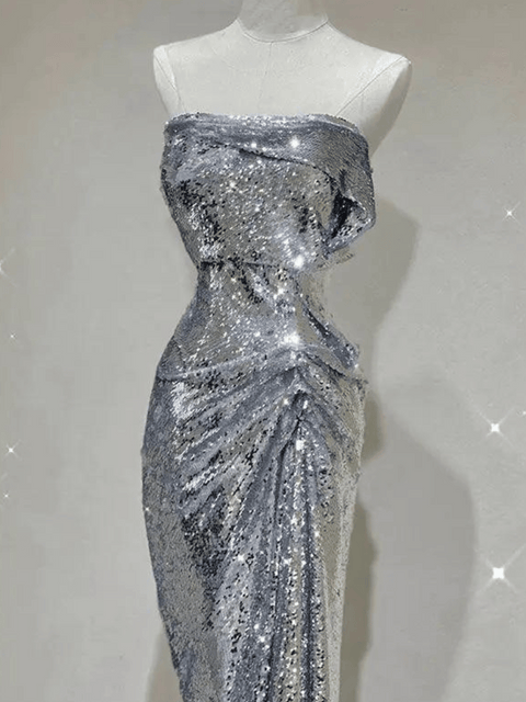 Bridesmaid Dresses Silver Sequin