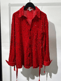 Men's Sequin Shirt Red