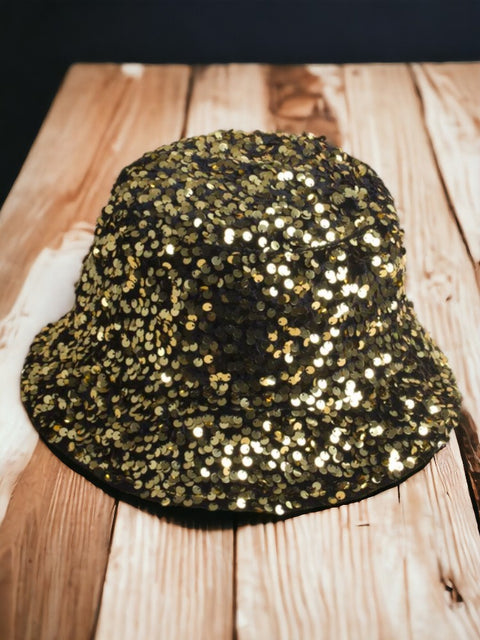 Glitter Bucket Hat Gold