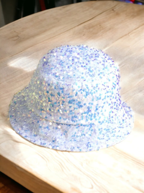 Glitter Bucket Hat White