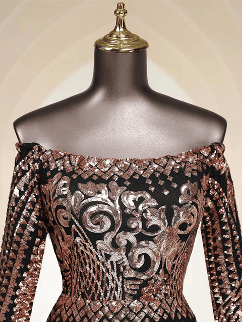 Plus Size Pink Gold Black Sequin Dress