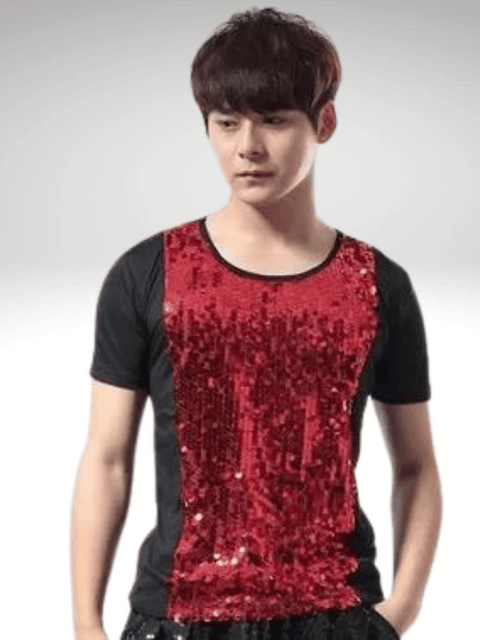 Red Shirt Sequin For Man