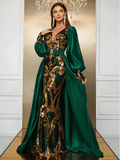 Green And Gold Sequin Cocktail Dress