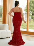 Plus Size Red Sequin With Straps