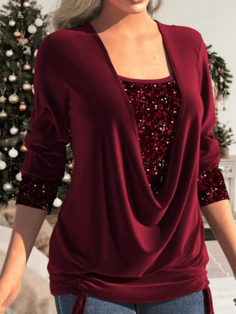 Burgundy Sequin Sweater