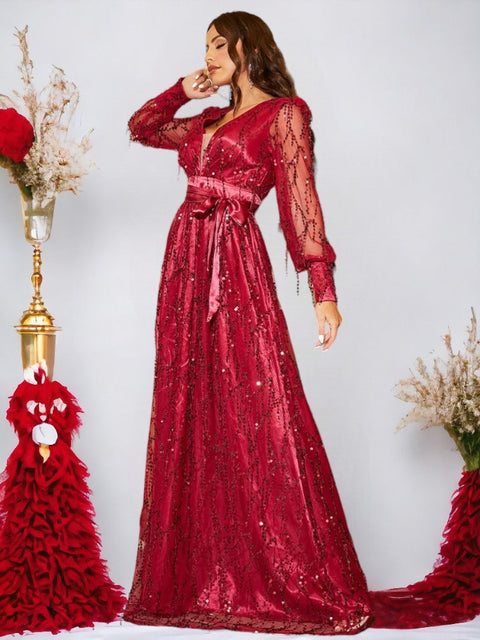 red Sequin  Dress  