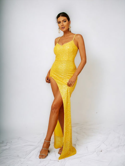 Yellow Sequin Dress