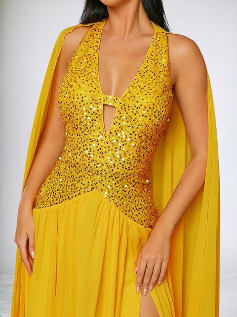 Yellow Sequin Dress 
