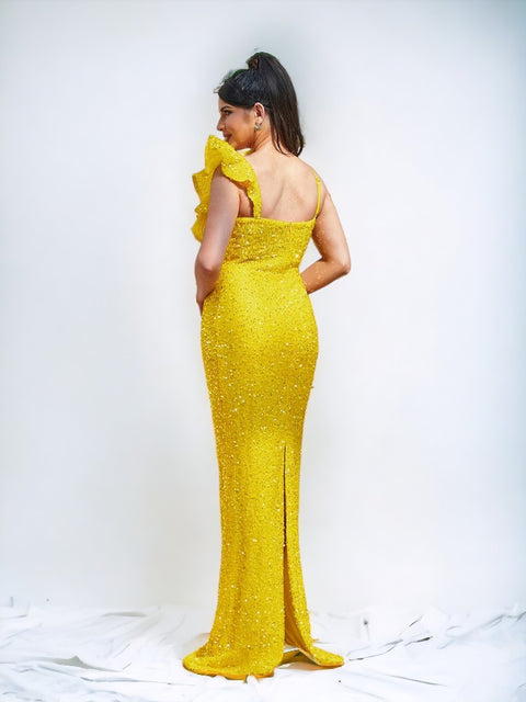 Yellow Sequin dress