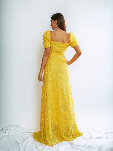 Yellow Sequin  Dress