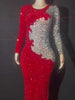 Moovie Red Sequin Dress Rhinestones